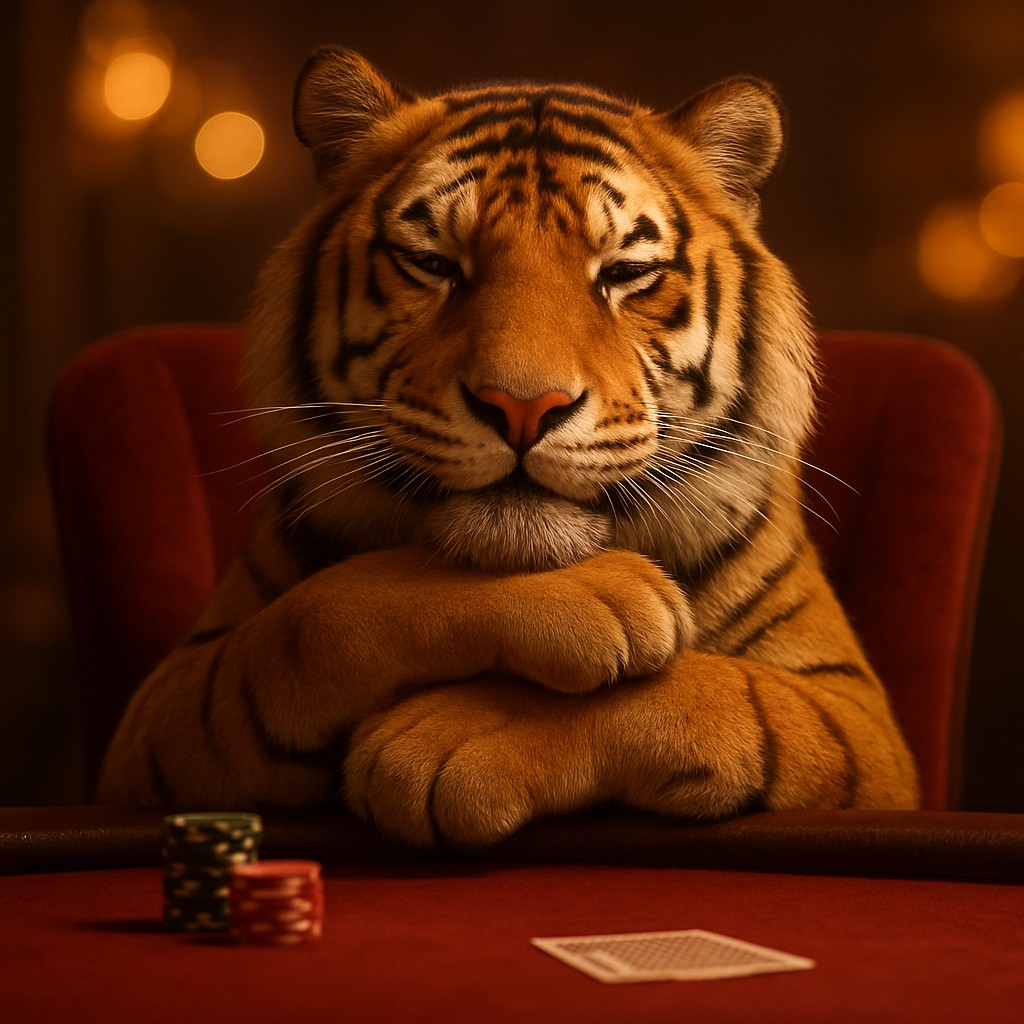 456bed গেমিং প্ল্যাটফর্মে হাসিখুশি টাইগার শাবকের বিনোদনমূলক দৃশ্য